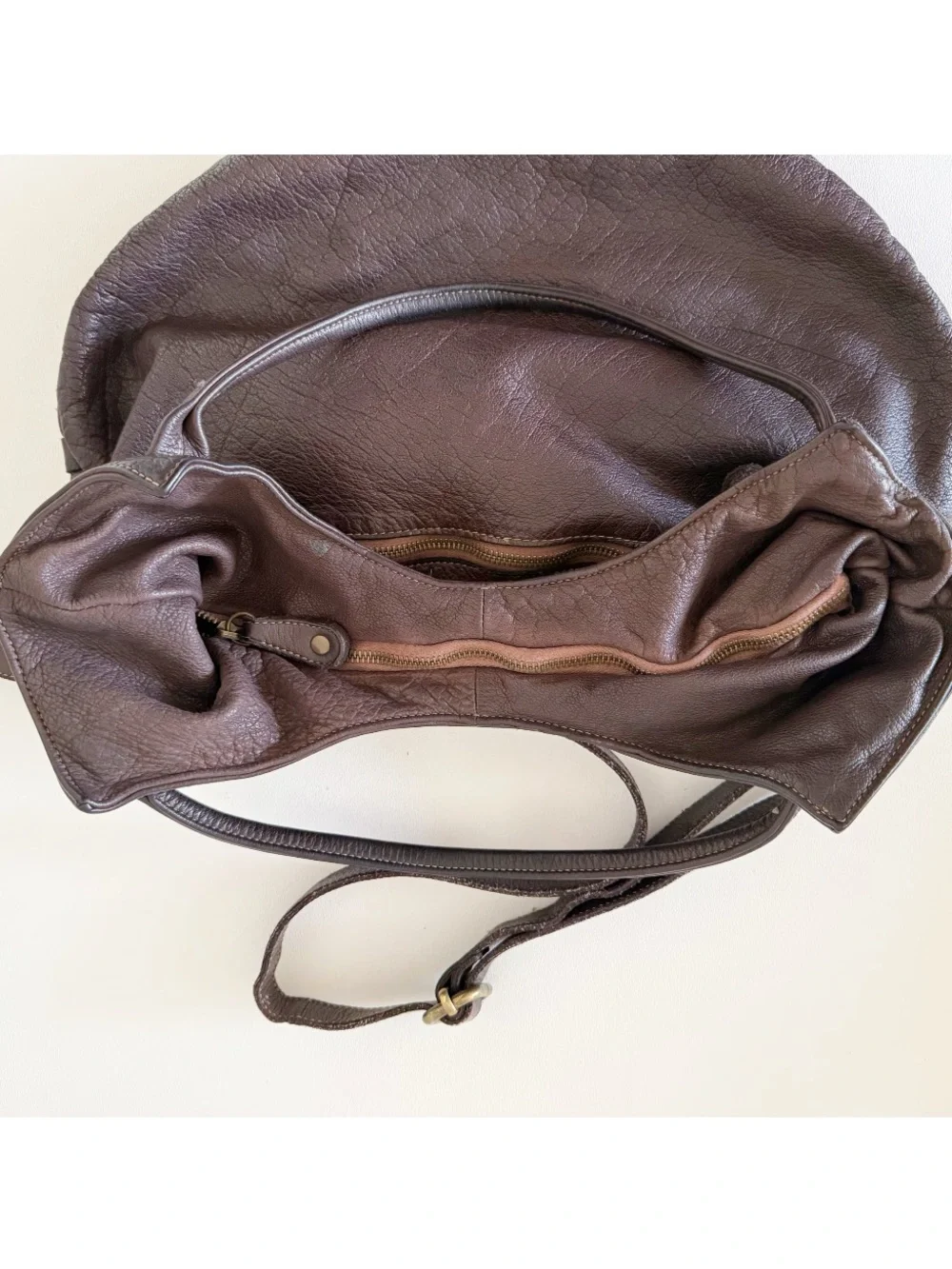 Civico 93 Bag Woven Leather Hobo Saddle Chic Boho Brown Medium